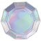 Beistle Pack of 12 Silver Iridescent Decagon Party Paper Plates 9”